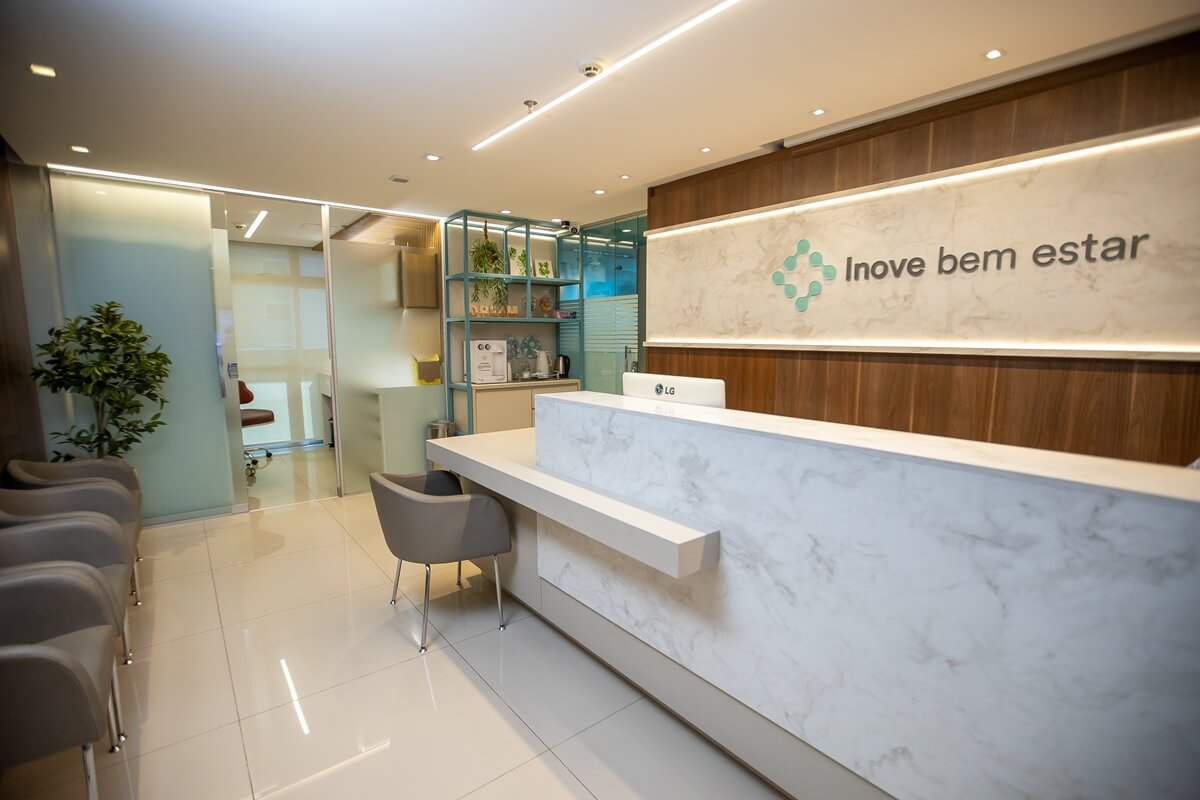 Recepção do Coworking de Saúde Inove Bem-Estar – Goiânia